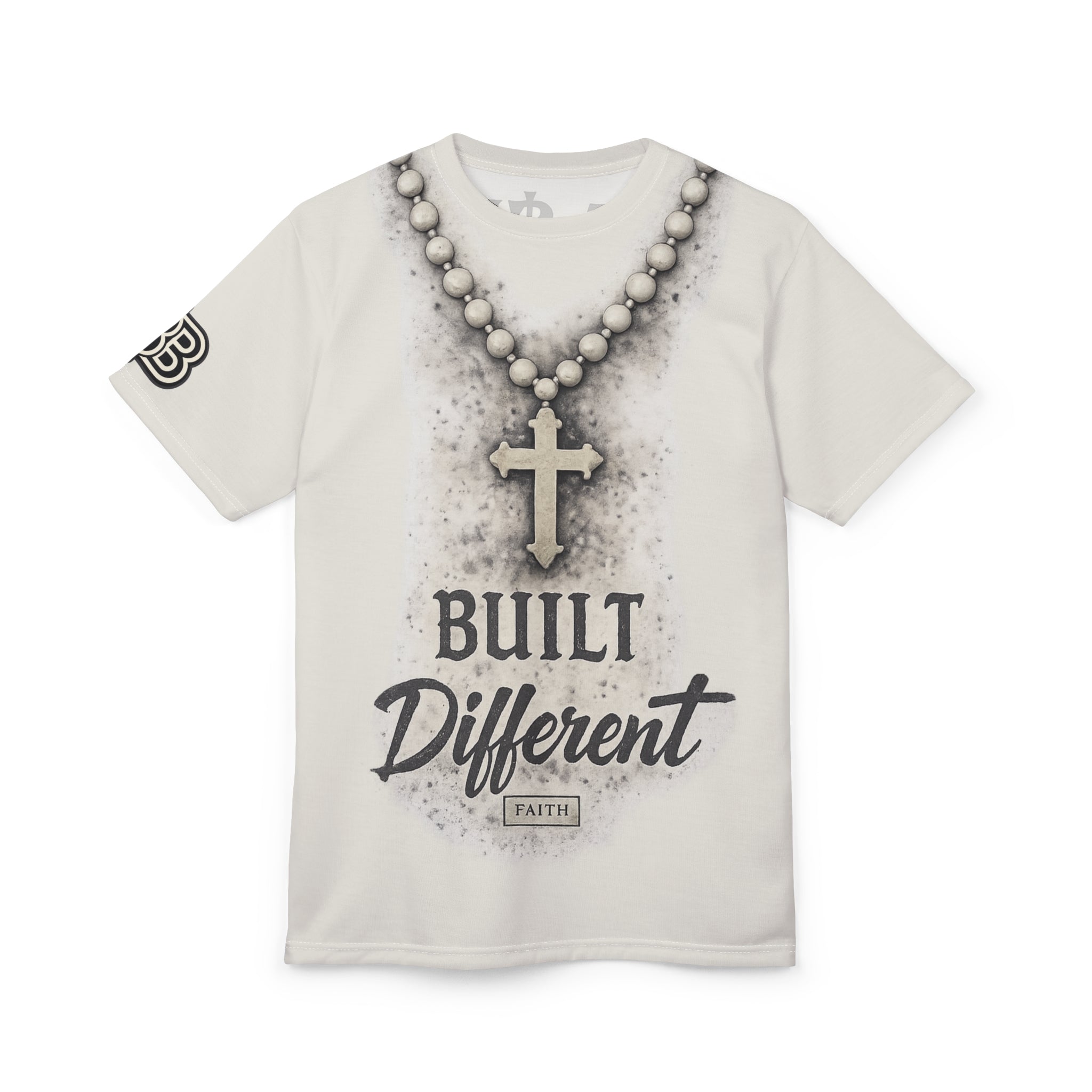 Built Different Faith Tee — Christian Cross Graphic T-Shirt