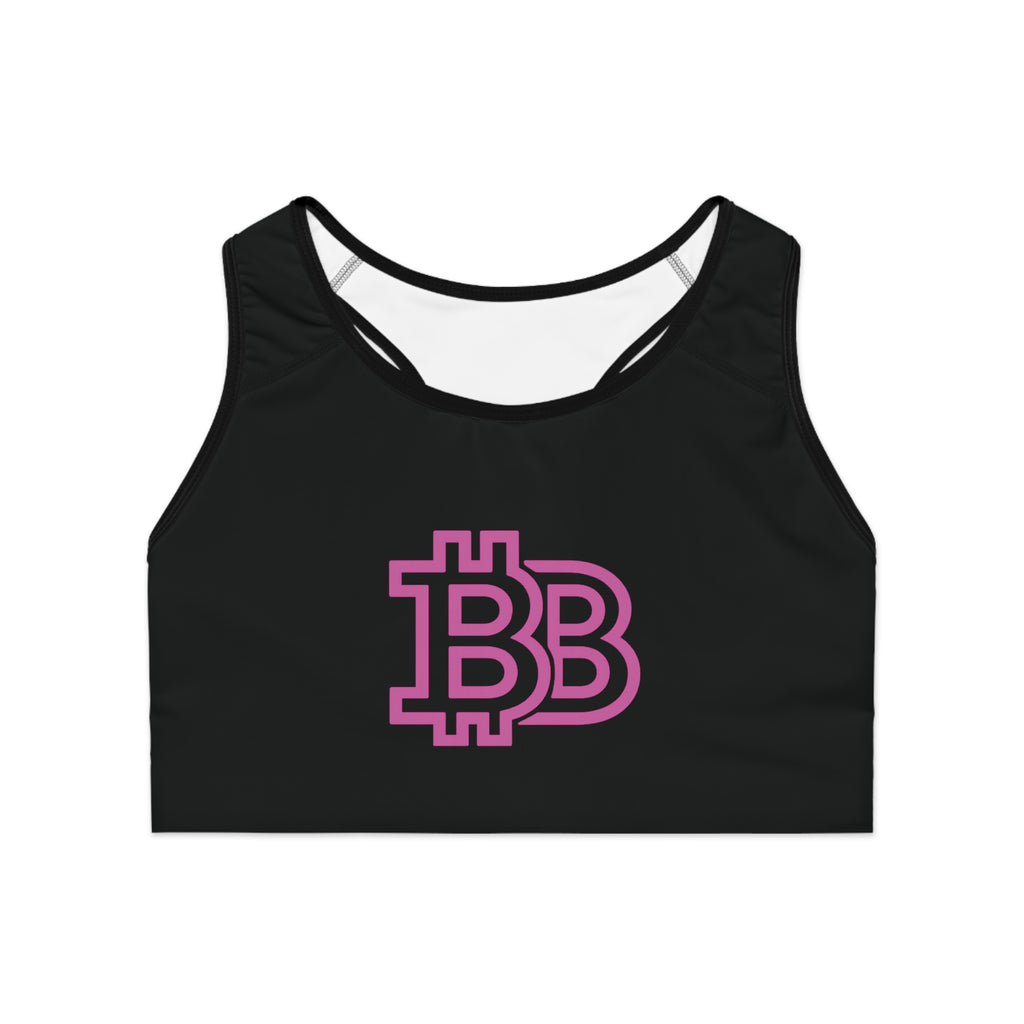 Base-hood Sports Bra — Black Crypto-Inspired Activewear