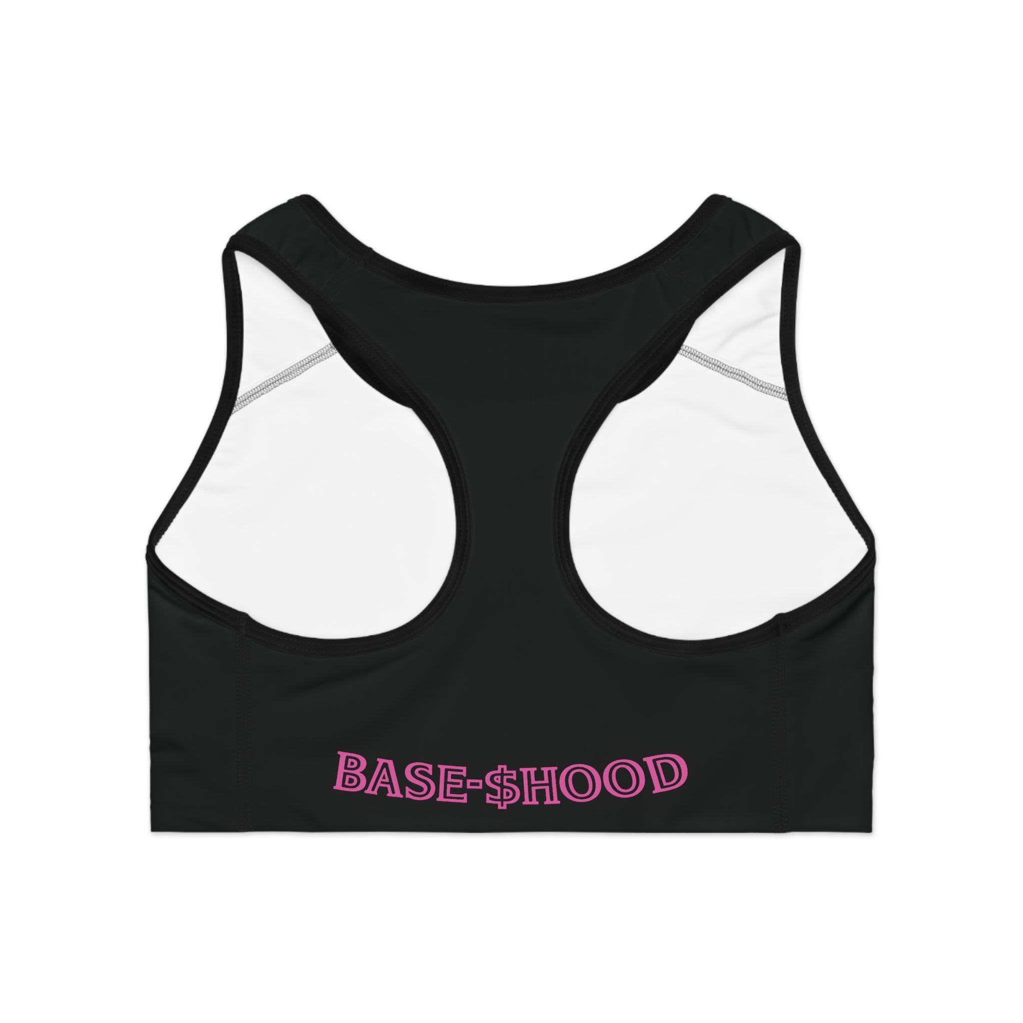 Base-hood Sports Bra — Black Crypto-Inspired Activewear