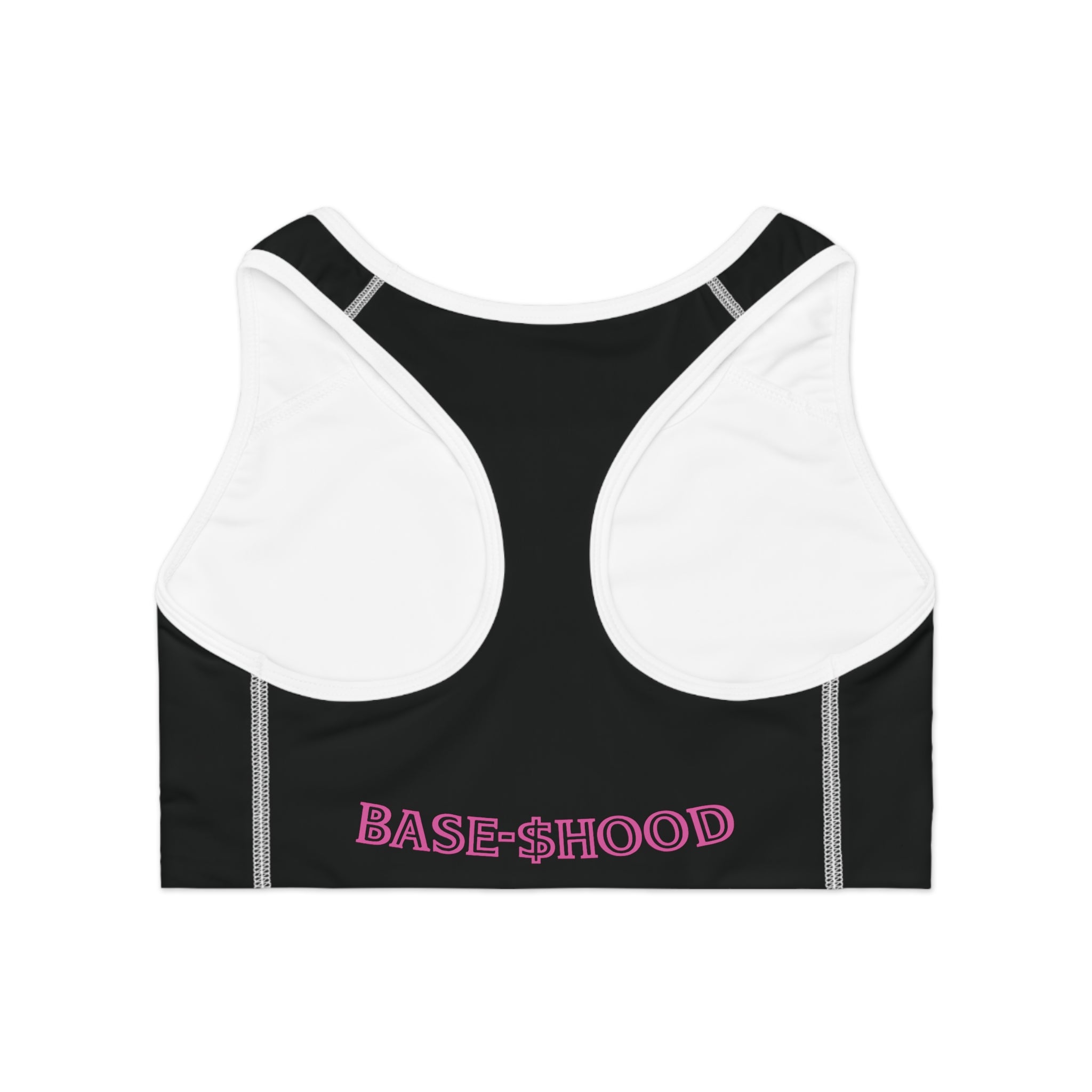 Base-hood Sports Bra — Black Crypto-Inspired Activewear
