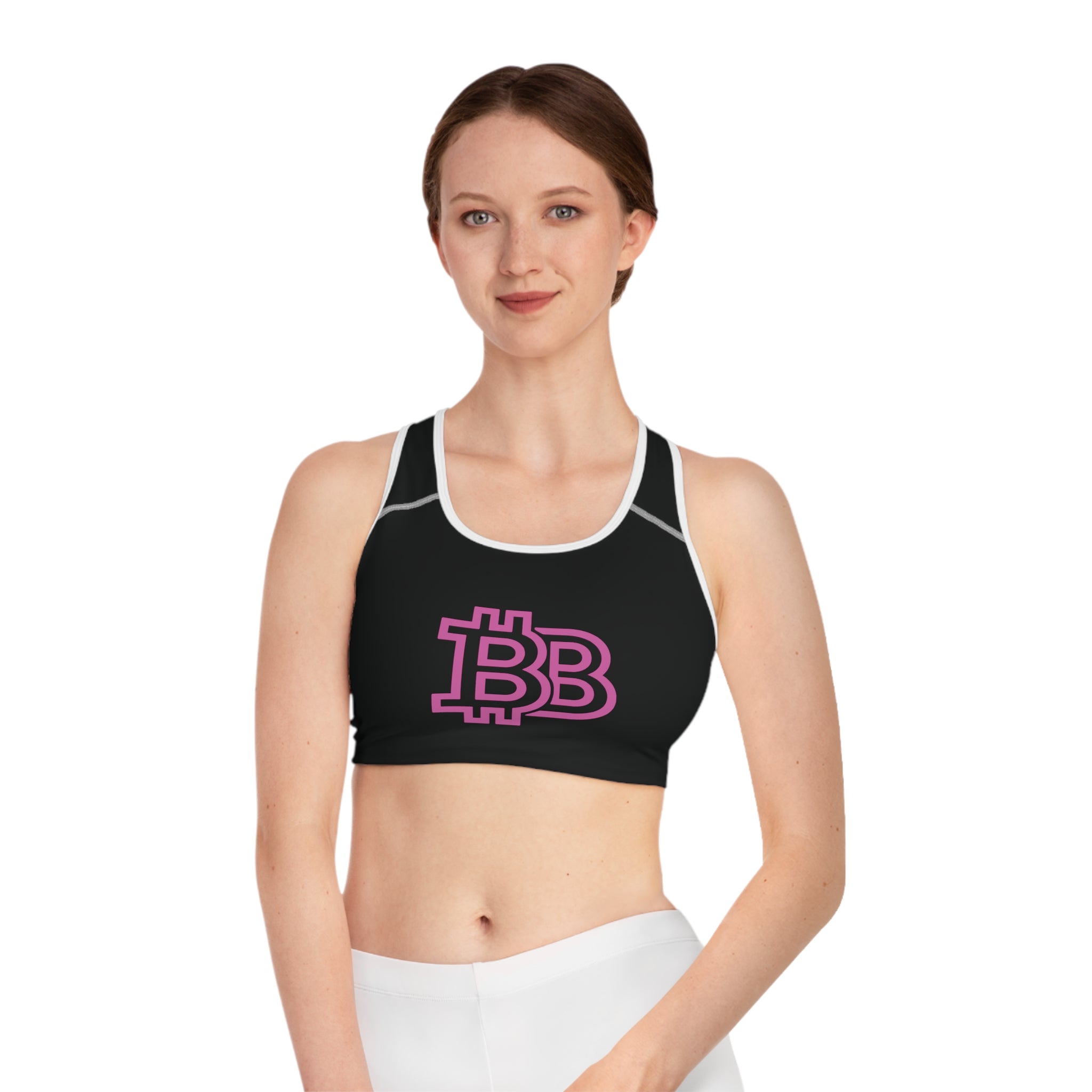 Base-hood Sports Bra — Black Crypto-Inspired Activewear