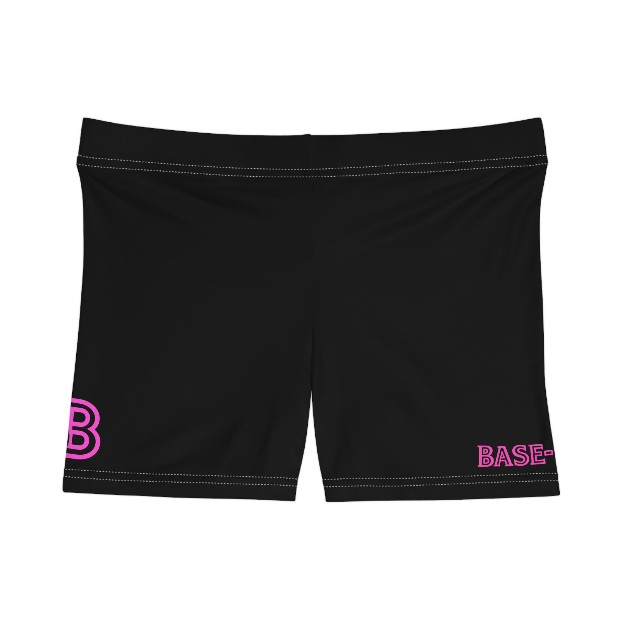 Women's Black Crypto Shorts — 'Base' & 'B' Pink Logo Active Shorts