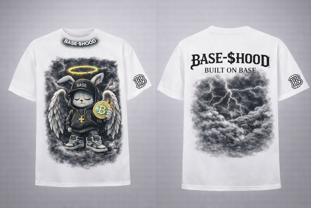 Angel Bunny Crypto Tee — 'BASE' Hoodie Graphic Unisex T-Shirt