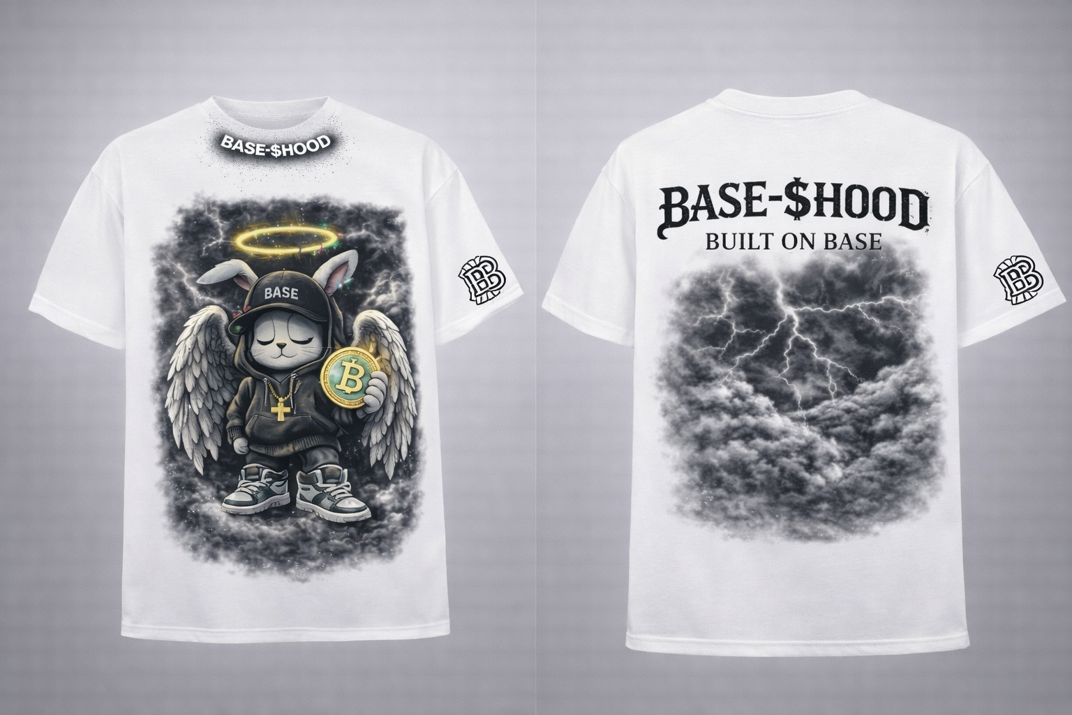 Angel Bunny Crypto Tee — 'BASE' Hoodie Graphic Unisex T-Shirt