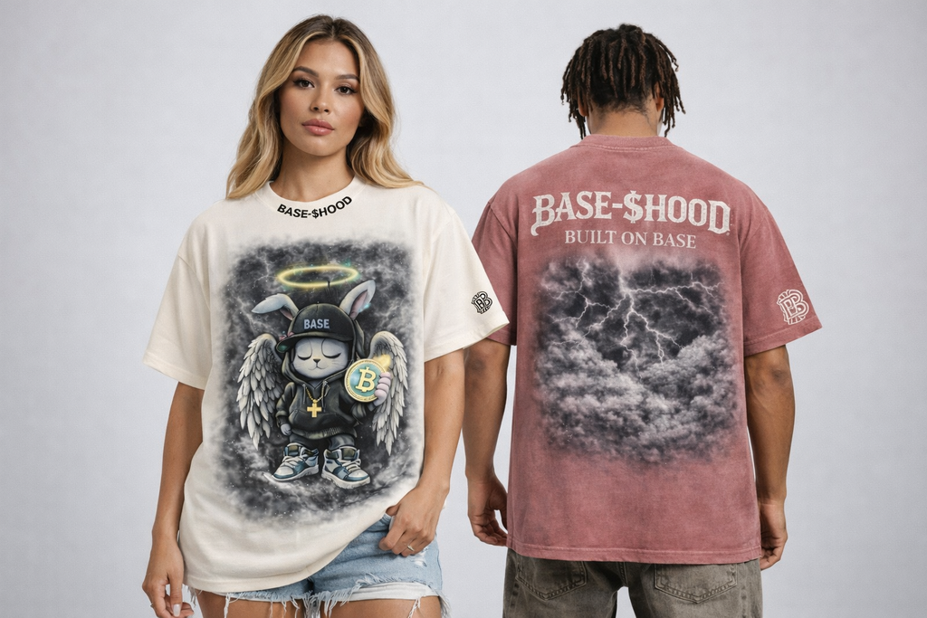 Angel Bunny Crypto Tee — 'BASE' Hoodie Graphic Unisex T-Shirt