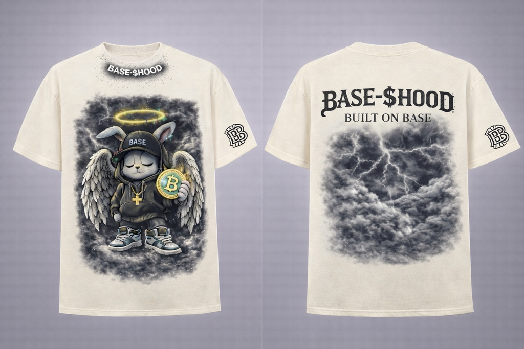 Angel Bunny Crypto Tee — 'BASE' Hoodie Graphic Unisex T-Shirt