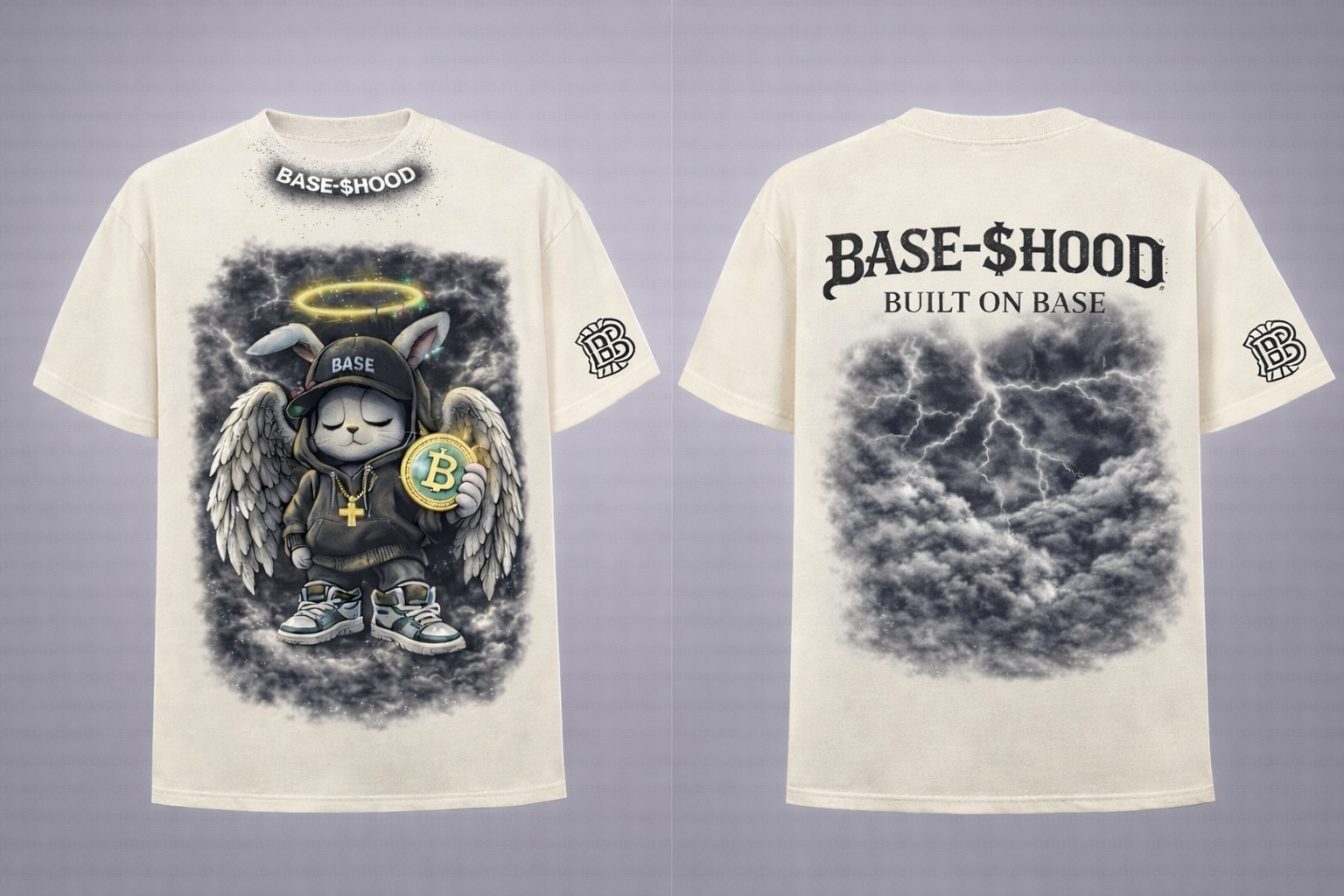 Angel Bunny Crypto Tee — 'BASE' Hoodie Graphic Unisex T-Shirt