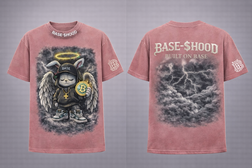 Angel Bunny Crypto Tee — 'BASE' Hoodie Graphic Unisex T-Shirt
