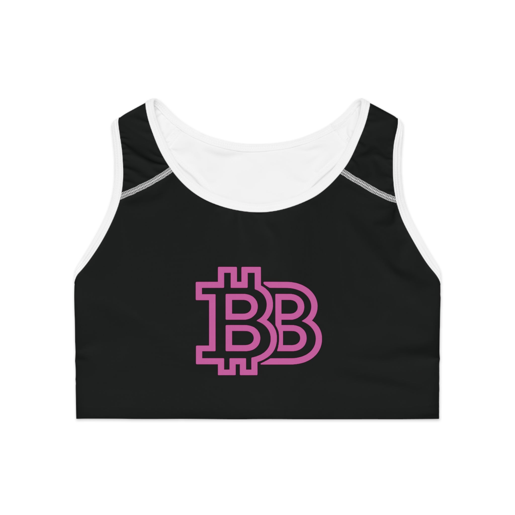 Base-hood Sports Bra — Black Crypto-Inspired Activewear