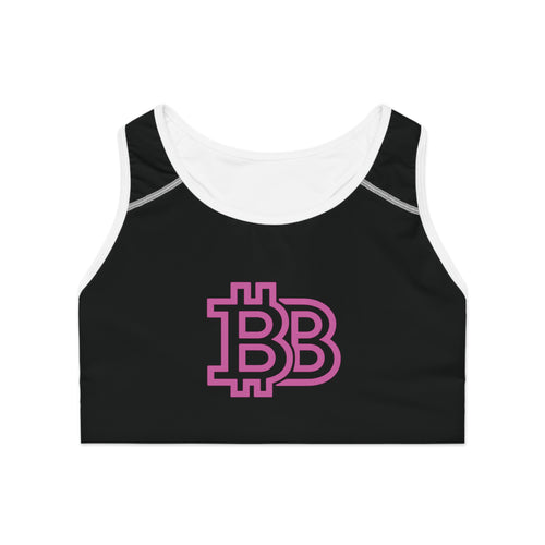 Base-hood Sports Bra — Black Crypto-Inspired Activewear