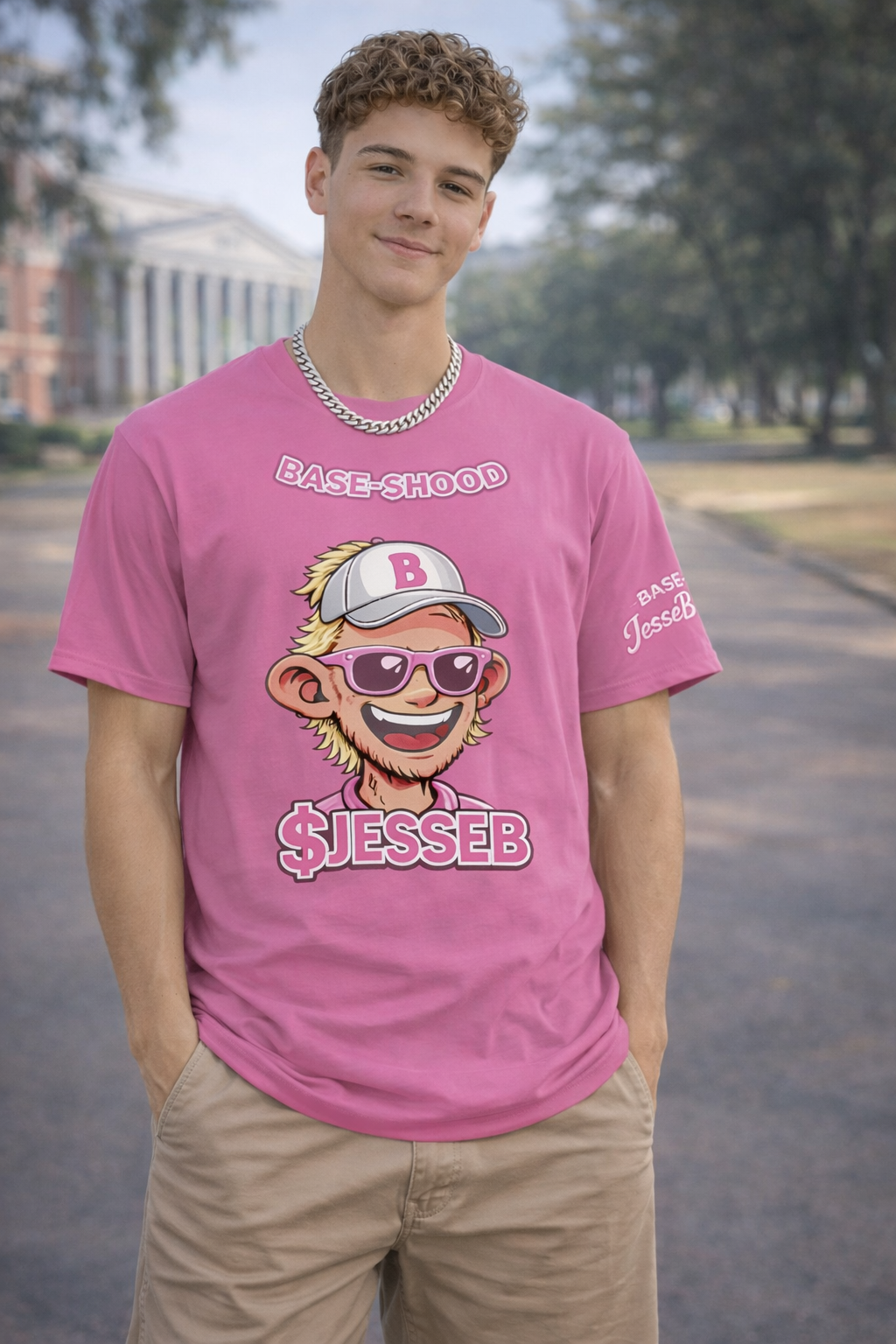 Pink 'Basehood JesseB' Graphic Tee